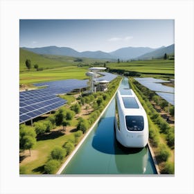 Electric Train In The Countryside Canvas Print