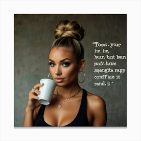 Leonardo Lightning Toss Your Hair In A Bun Drink Some Coffee P 0 Canvas Print