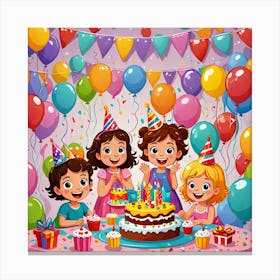 Birthday Party For Kids Canvas Print