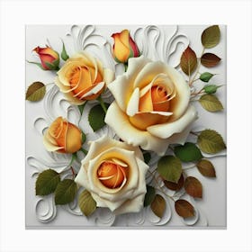 Spring flowers on a bright white wall, 14 Canvas Print