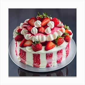 Strawberry Cake Canvas Print