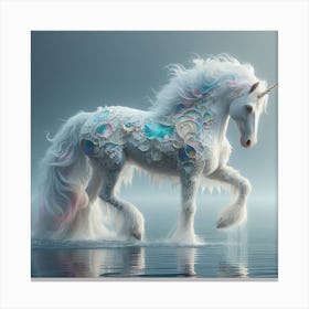 Unicorn In Water 1 Canvas Print