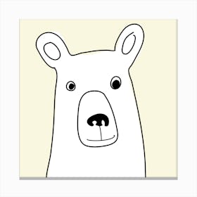 Bear in a Yellow Square Canvas Print