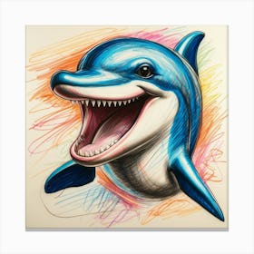 Dolphin Drawing 11 Canvas Print