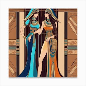 Two Egyptian Women Canvas Print