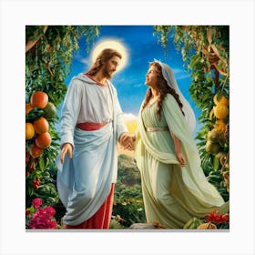 Jesus And Mary Canvas Print