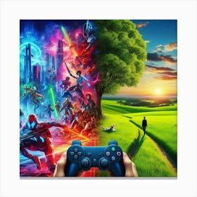 Video Game Landscape 1 Canvas Print