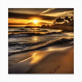 Sunset On The Beach 788 Canvas Print