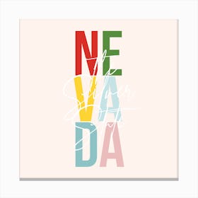 Nevada The Silver State Color Canvas Print
