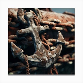 Anchor On Rusty Chain Canvas Print