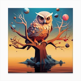 Owl In The Tree 3 Canvas Print