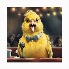 Bird With A Microphone Canvas Print