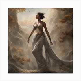 Woman In A White Dress Canvas Print