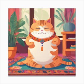 Cat Meditating 1 Canvas Print