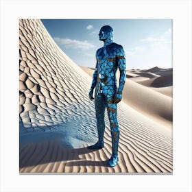 Blue Man In The Desert 13 Canvas Print