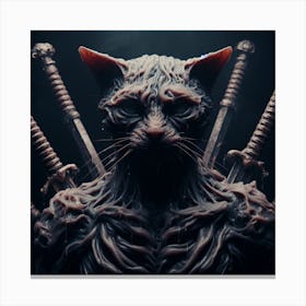 Cat With Swords 2 Canvas Print