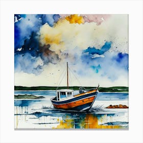 Boat On The Water Canvas Print