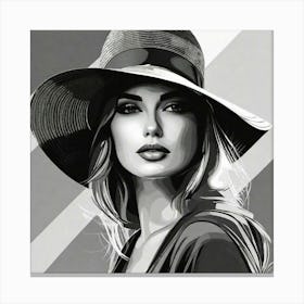 Portrait Of A Woman In A Hat Canvas Print