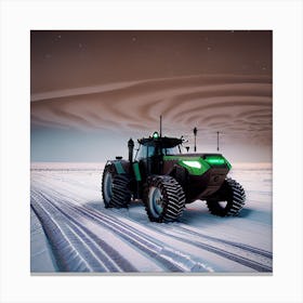 Tractor In The Snow Canvas Print