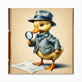 Detective Duck 28 Canvas Print