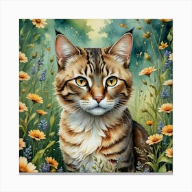 Cat In The Meadow 1 Canvas Print