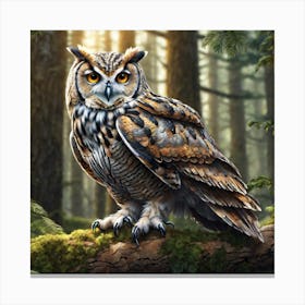 Owl In The Forest 165 Canvas Print