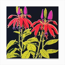 Fuchsia 2 Pop Art Illustration Square Canvas Print