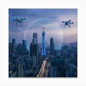 Drones In The Sky 1 Canvas Print