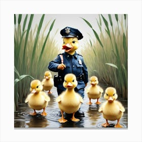 Police Ducks Canvas Print