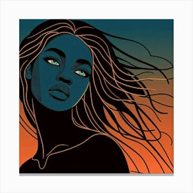 Woman With Long Hair Canvas Print