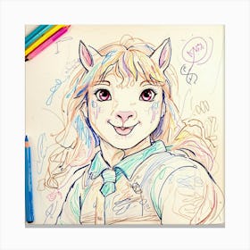 Girl With A Pony Canvas Print