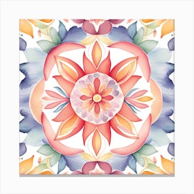 Watercolor Floral Pattern 1 Canvas Print