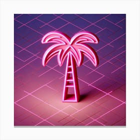 Neon Palm Tree 1 Canvas Print