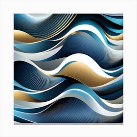 Abstract Wave Pattern, vector art 1 Canvas Print