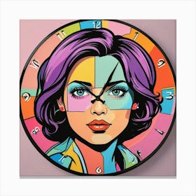 Triangle Geometric Clock Booble Marble Clock Frida Kahlo Clock Prismfold Clock Karma That Goes Around, Comes Around Circle Quote Clock Lucky Cat Clock (27) Canvas Print