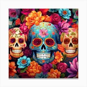 Day Of The Dead Skulls Canvas Print