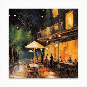 Night At The Restaurant Canvas Print