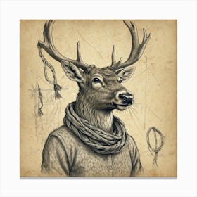 Deer With Antlers 2 Canvas Print