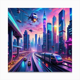 Futuristic Cityscape Canvas Print