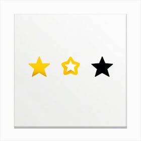 Collection Of Bright 5 Star Feedback Symbols Modern White And Gold Isolated Shiny Elements Black (3) Canvas Print