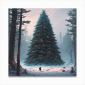 Christmas Tree In The Woods 15 Canvas Print