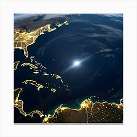 Earth At Night 5 Canvas Print