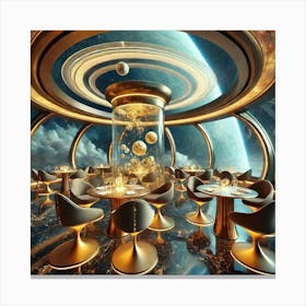 A Luxurious Futuristic Restaurant Named The Gilde 1024 Canvas Print