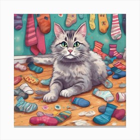 Looking For My Socks Portrayed Canvas Print