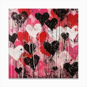 Abstract Heart Painting Valentine'S Day 1 Canvas Print