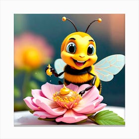 Honey Bee On A Flower Canvas Print