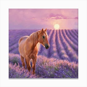 Horse In Lavender Field 8 Canvas Print