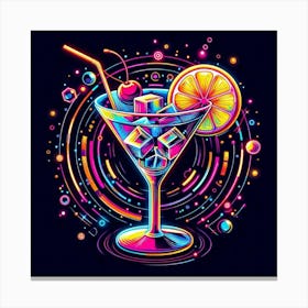 Neon Martini Canvas Print