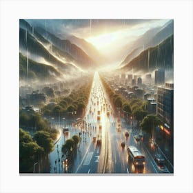 Rainy City Canvas Print