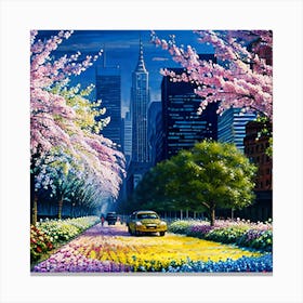 Future City Blossoms Canvas Print